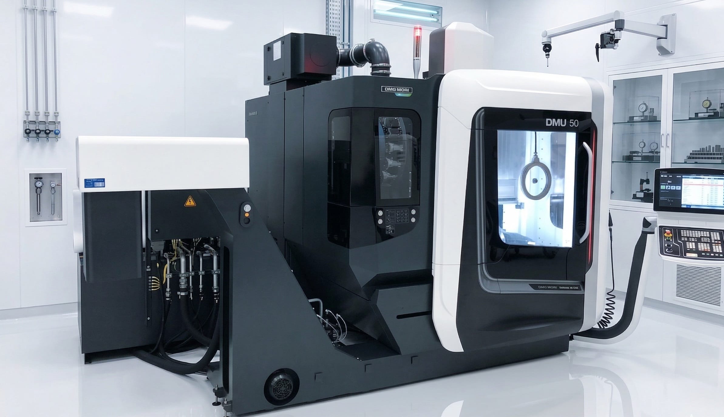 DMG MORI DMU 50 — 5-axis machining center in the handover workshop